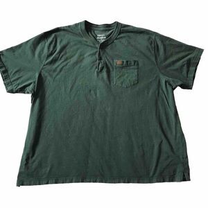 Wrangler Riggs Workwear Mens Short Sleeve Henley Green Pocket Big Size XXXXL 4XL
